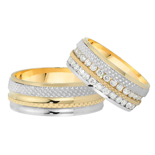 double row stone silver wedding ring orlasilver