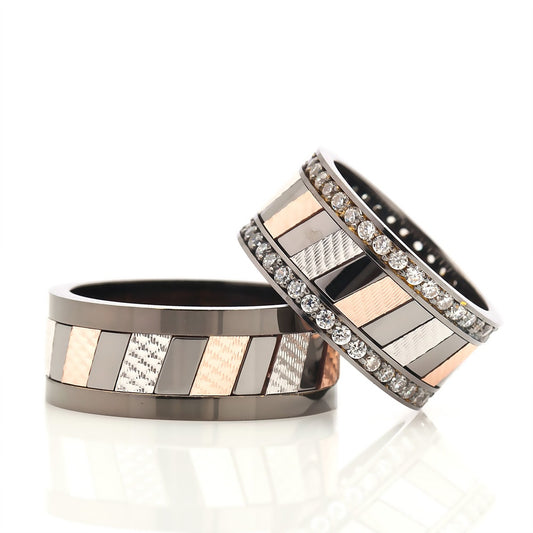 edged stone wedding ring bands orlasilver