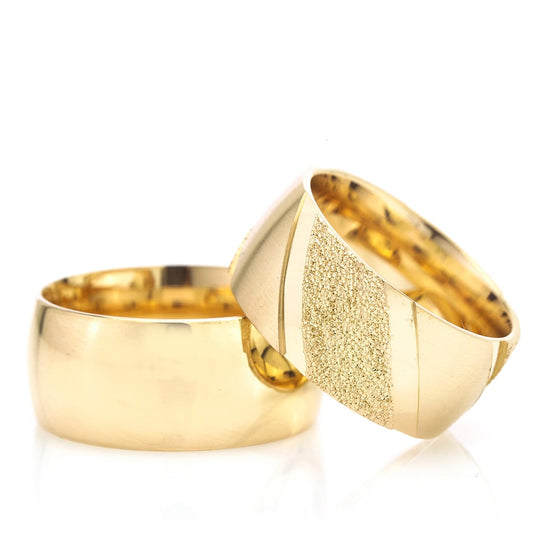 10-MM Gold gold and silver wedding ring set orlasilver