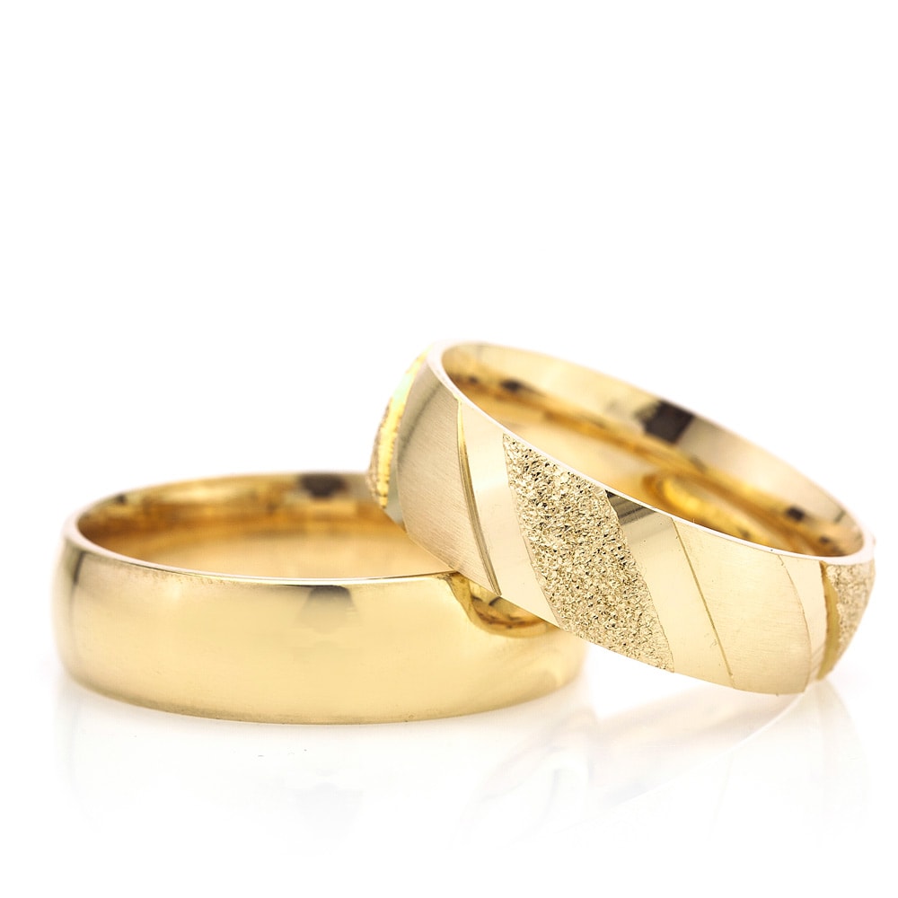6-MM Gold gold and silver wedding ring set orlasilver