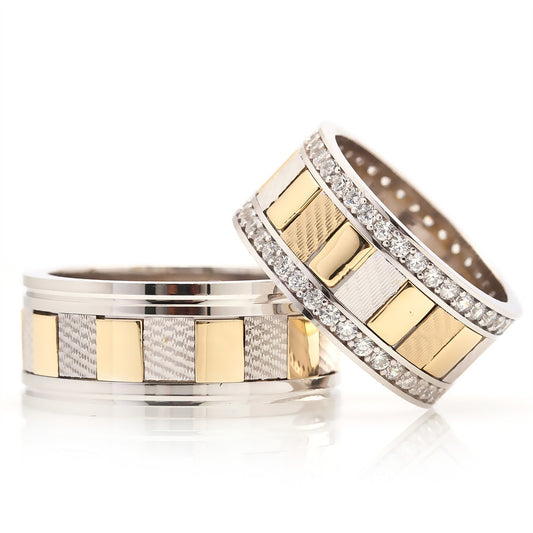 gold and silver wedding rings set orlasilver