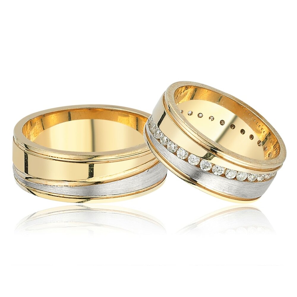 gold plated engagement and wedding ring orlasilver