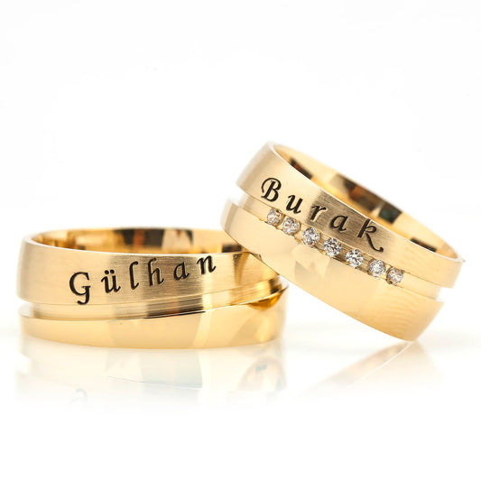 gold plated name silver wedding ring orlasilver