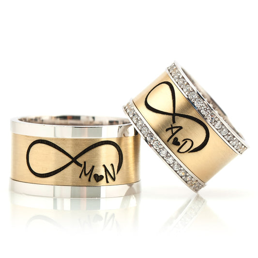 gold plated silver wedding ring with Ä±nitial orlasilver