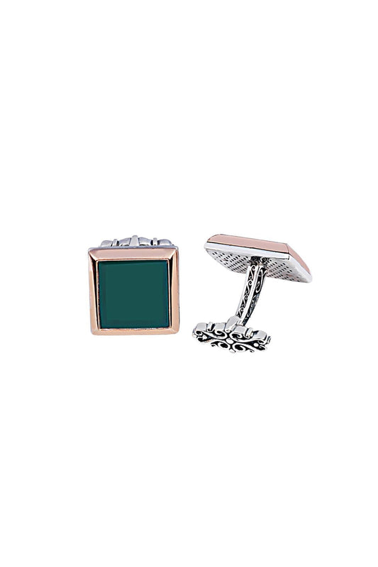  green initial cufflinks orlasilver