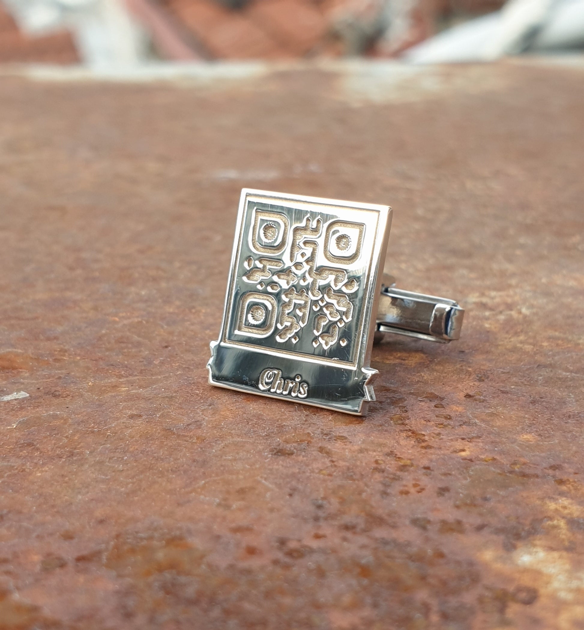 Custom Engraved Cufflinks for Groom - Silver Custom Accessory | OrlaSilver