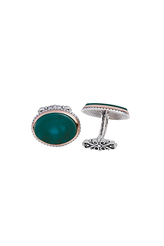  oval green cufflinks orlasilver