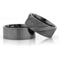 8-MM Black plain 925 sterling silver wedding ring sets orlasilver