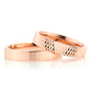 4-MM Rose plain gold and silver wedding ring set orlasilver
