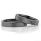 4-MM Black plain silver wedding ring sets orlasilver