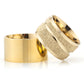 12-MM Gold plain sterling silver wedding ring set orlasilver