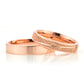 4-MM Rose plain sterling silver wedding ring set orlasilver
