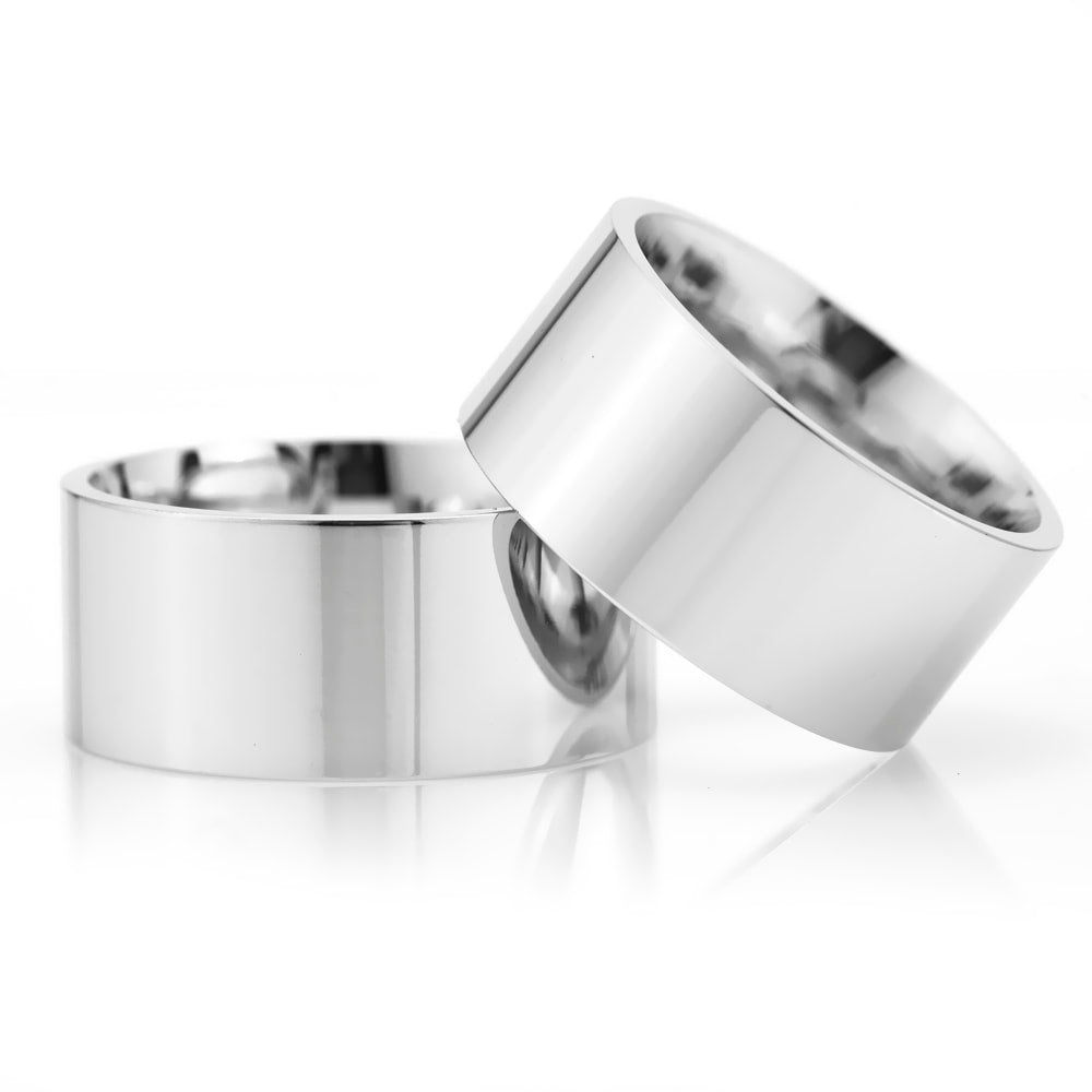 10-MM Silver plain sterling silver wedding ring sets orlasilver