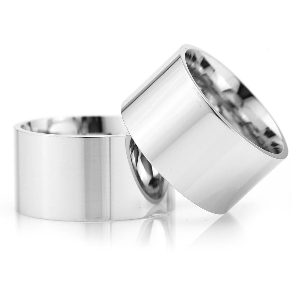 12-MM Silver plain sterling silver wedding ring sets orlasilver