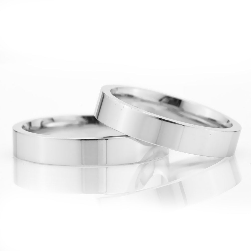 4-MM Silver plain sterling silver wedding ring sets orlasilver