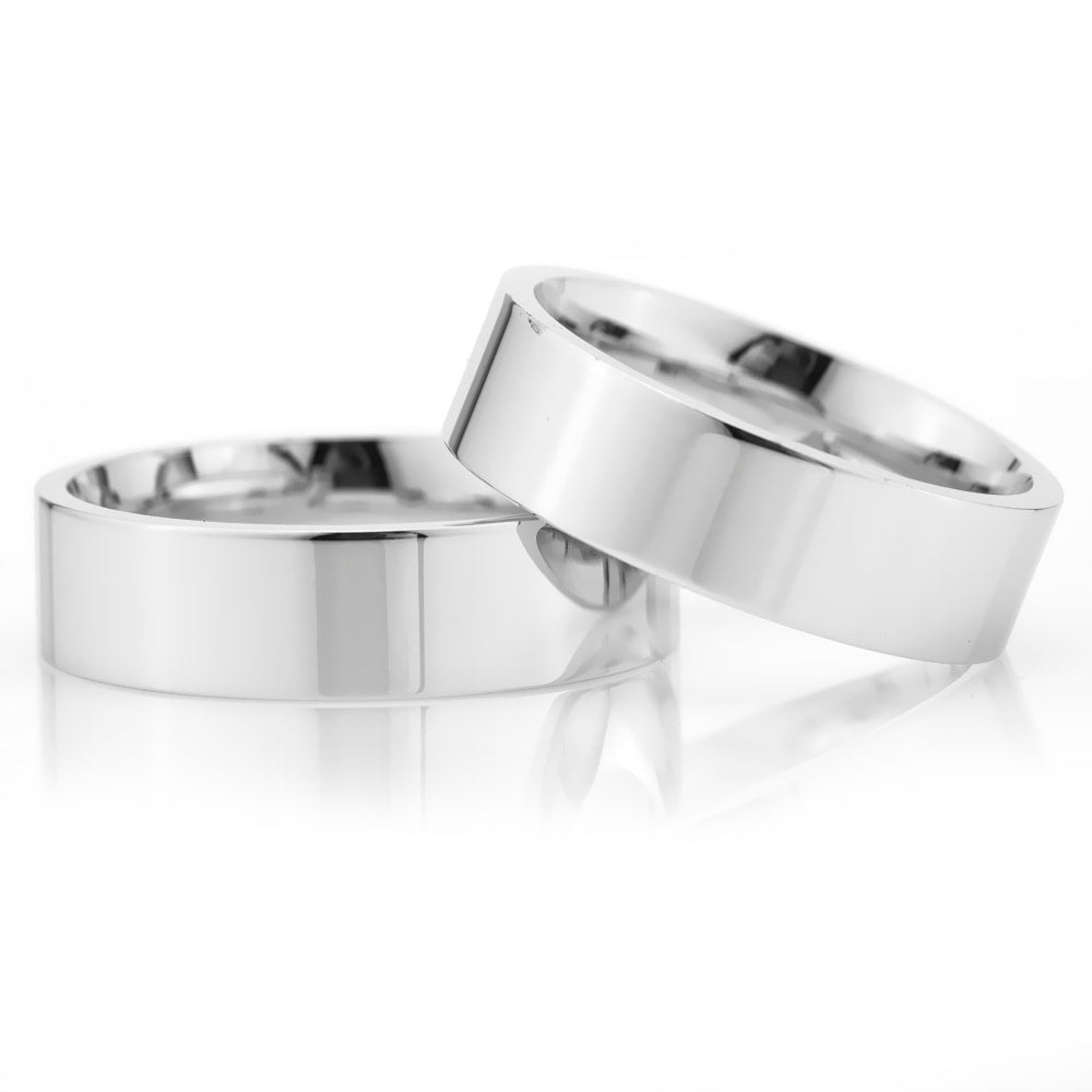 6-MM Silver plain sterling silver wedding ring sets orlasilver