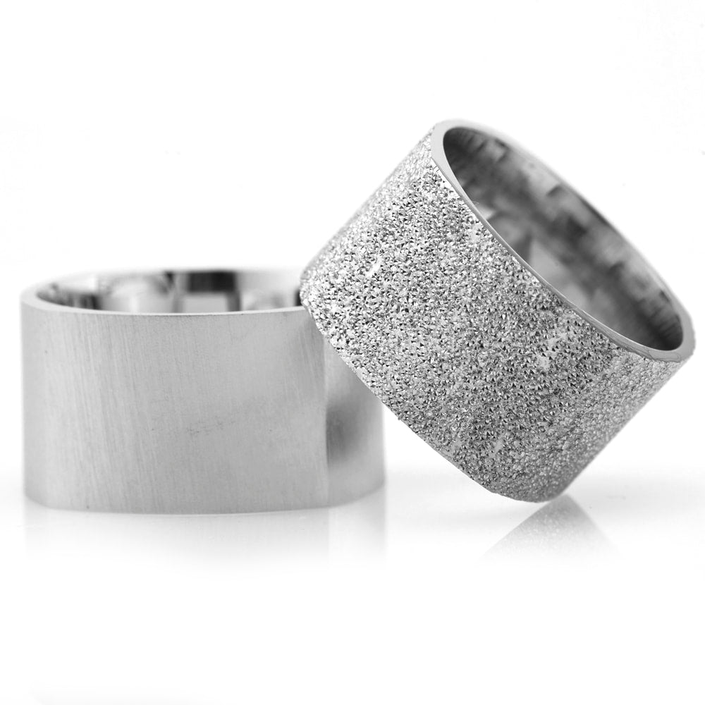 12-MM Silver plain sterling silver women's wedding ring sets orlasilver