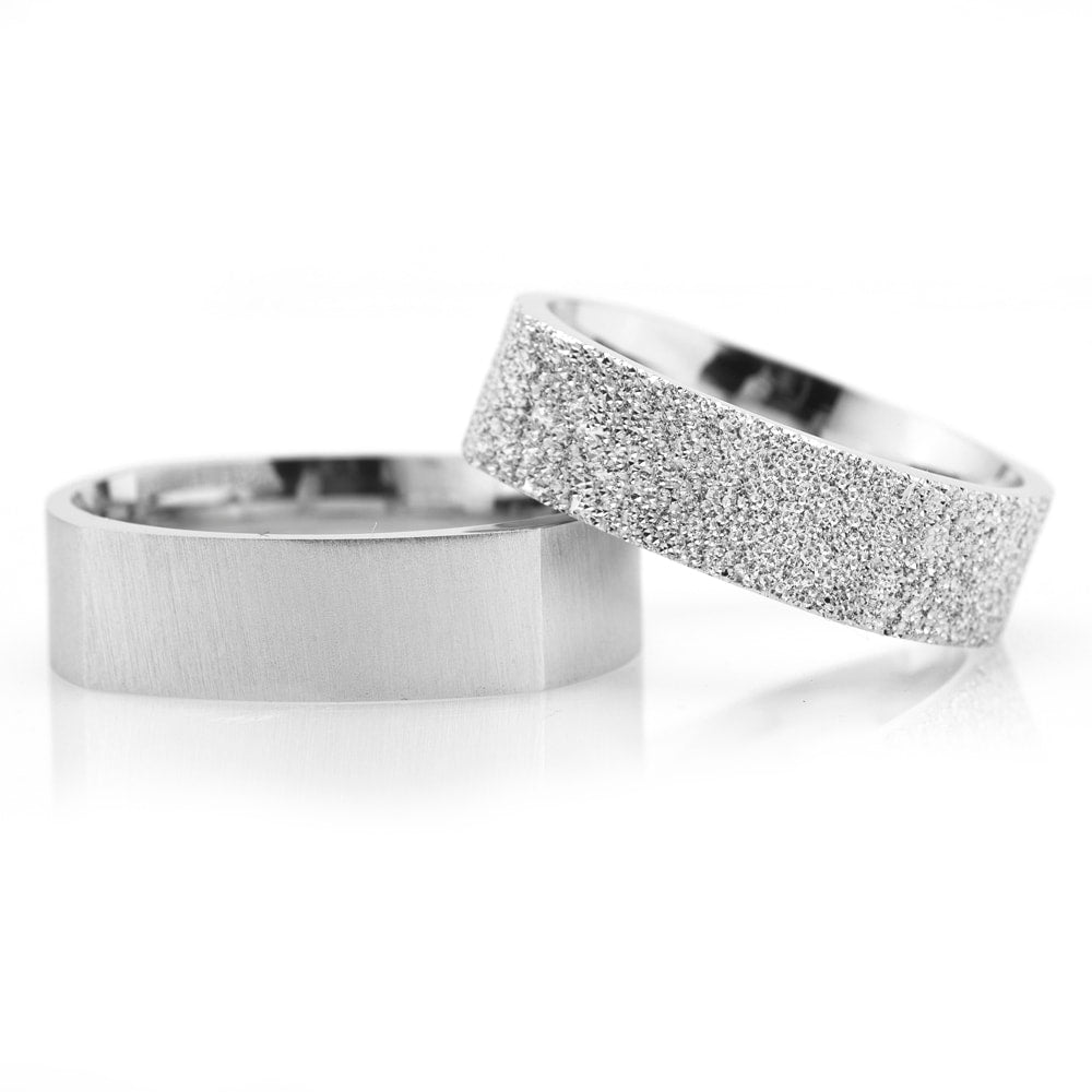 6-MM Silver plain sterling silver women's wedding ring sets orlasilver
