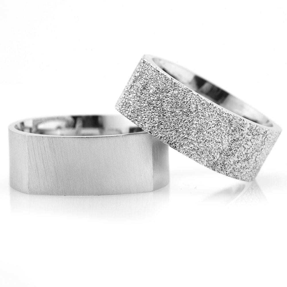 8-MM Silver plain sterling silver women's wedding ring sets orlasilver