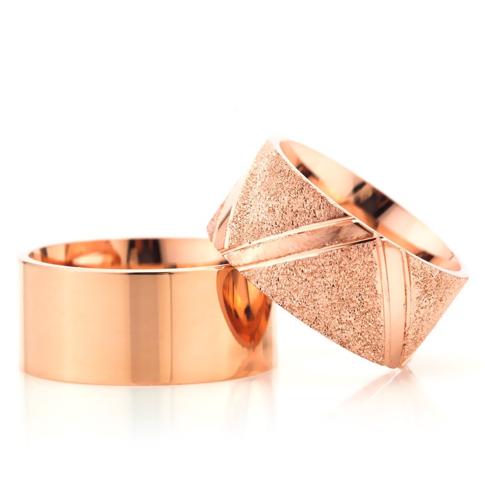 10-MM Rose plain wedding ring set sterling silver orlasilver