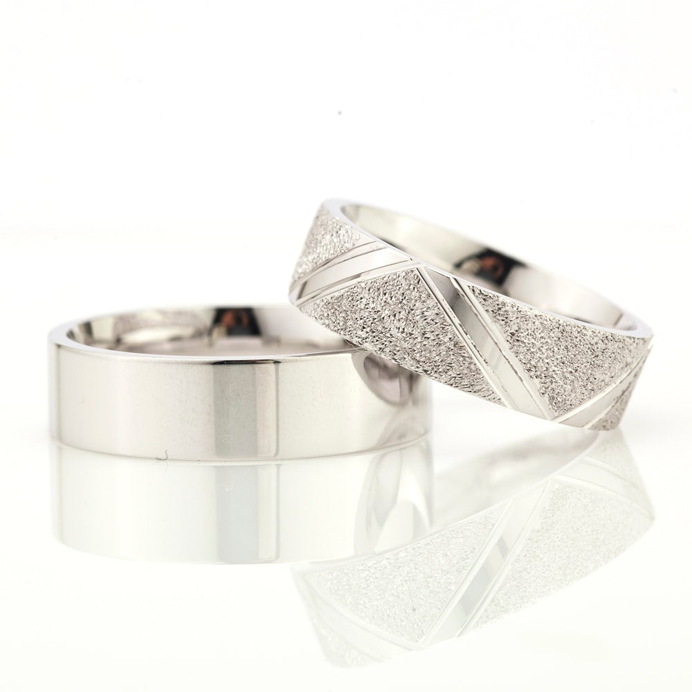 6-MM Silver plain wedding ring set sterling silver orlasilver