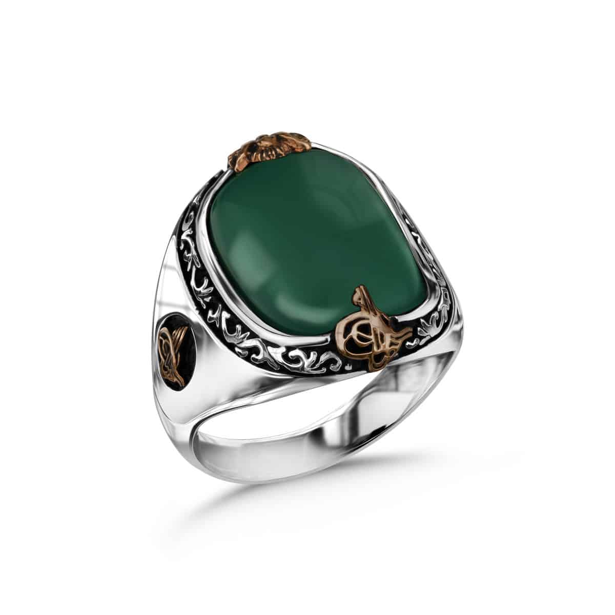 real silver rings with agate stone orlasilver