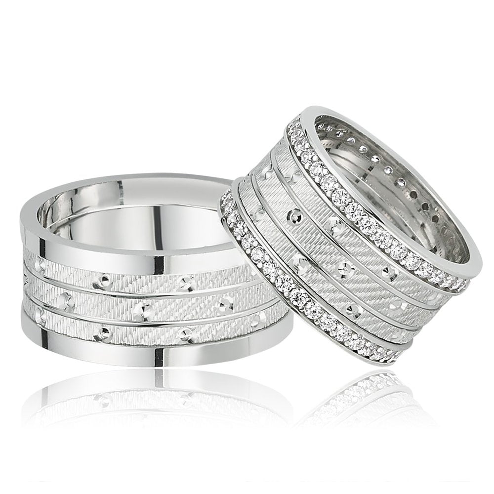 rhodium plated silver western wedding rings orlasilver