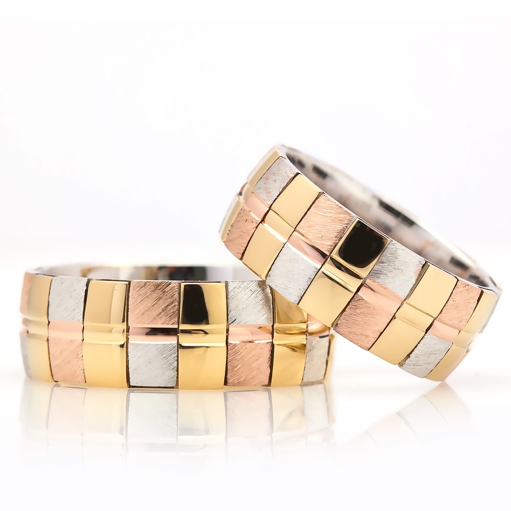 rose gold and silver wedding ring sets orlasilver