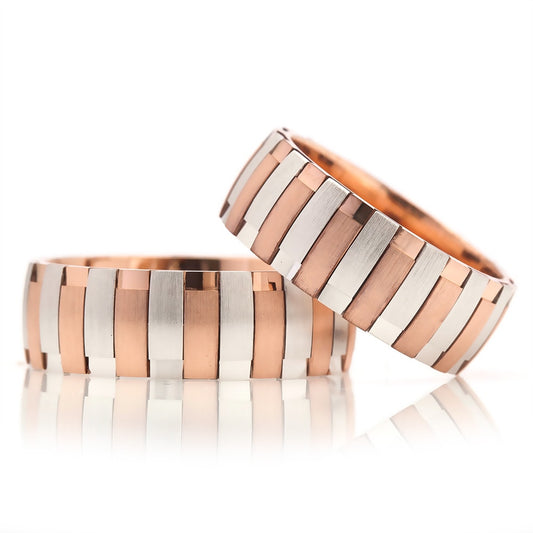 rose gold wedding ring sets his and hers orlasilver