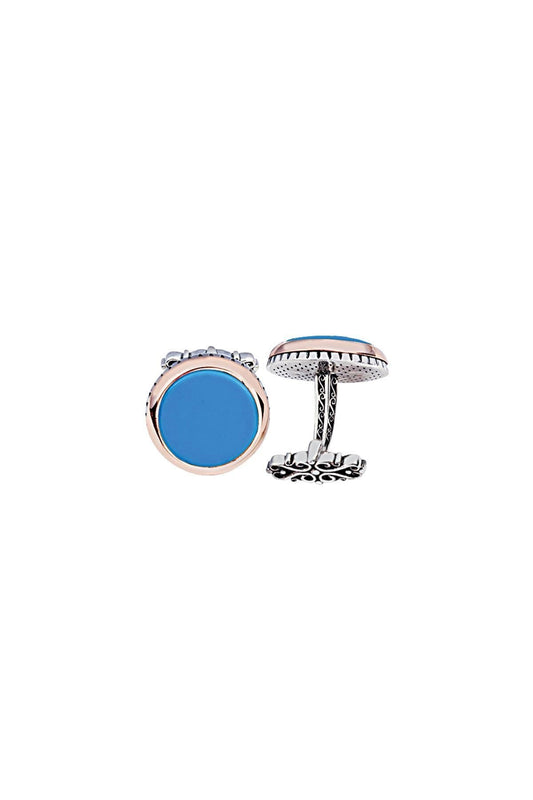  round turquoise cufflinks orlasilver