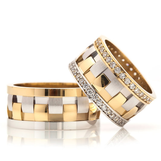 silver and gold wedding rings orlasilver