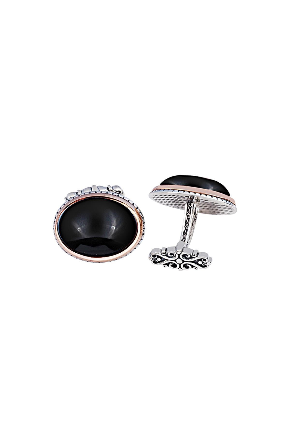 Black Onyx Sterling Silver Oval Cufflinks - Ideal Gift for Groomsmen & Special Occasions