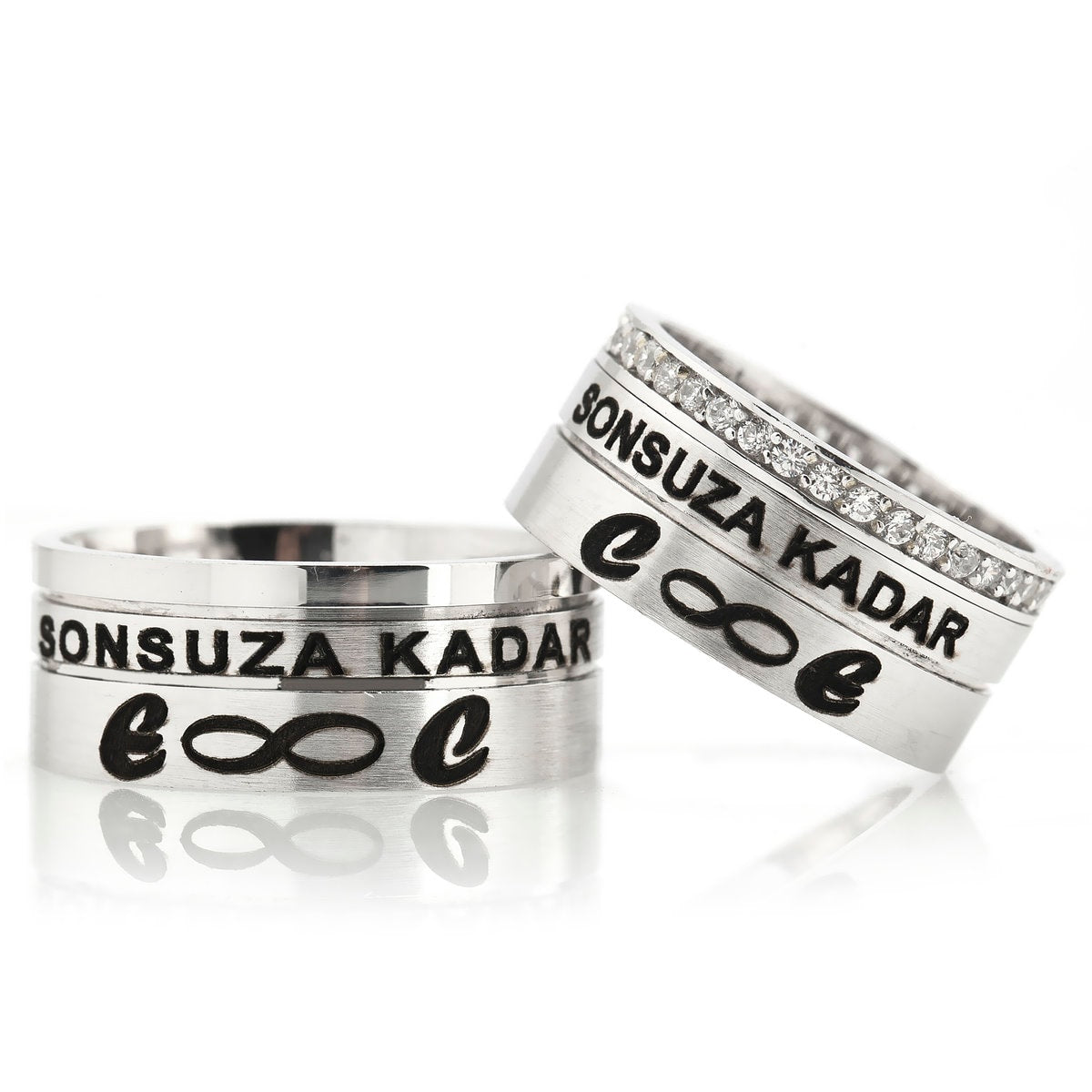 silver unique wedding rings with name for Ä±nfinite lovers orlasilver