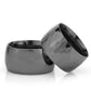 12-MM Black silver wedding ring sets orlasilver