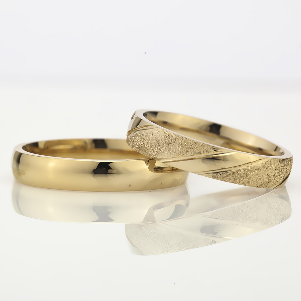 4-MM Gold silver wedding ring sets for him and her orlasilver