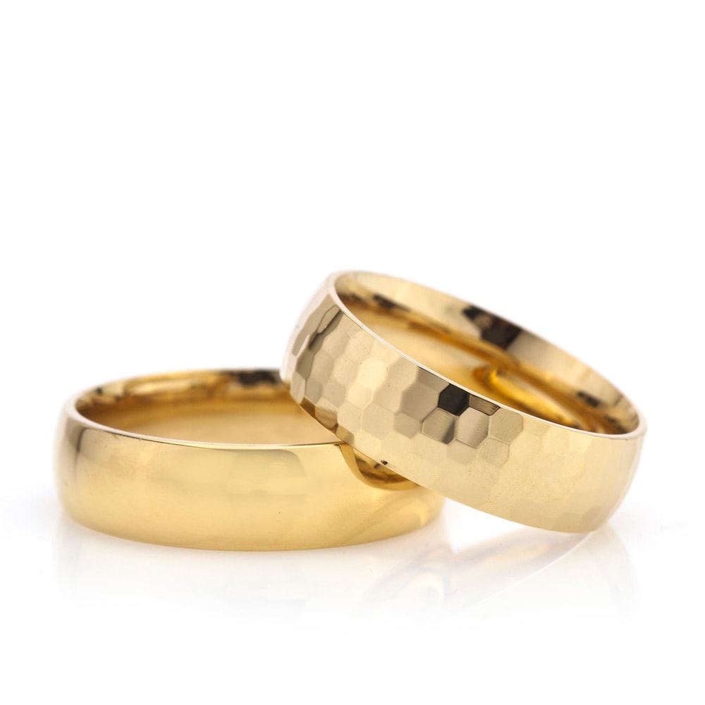 6-MM Gold silver wedding ring sets orlasilver