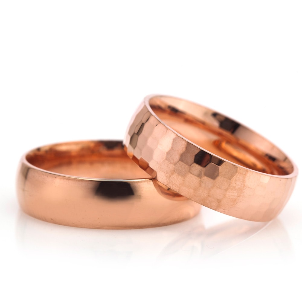 6-MM Rose silver wedding ring sets orlasilver