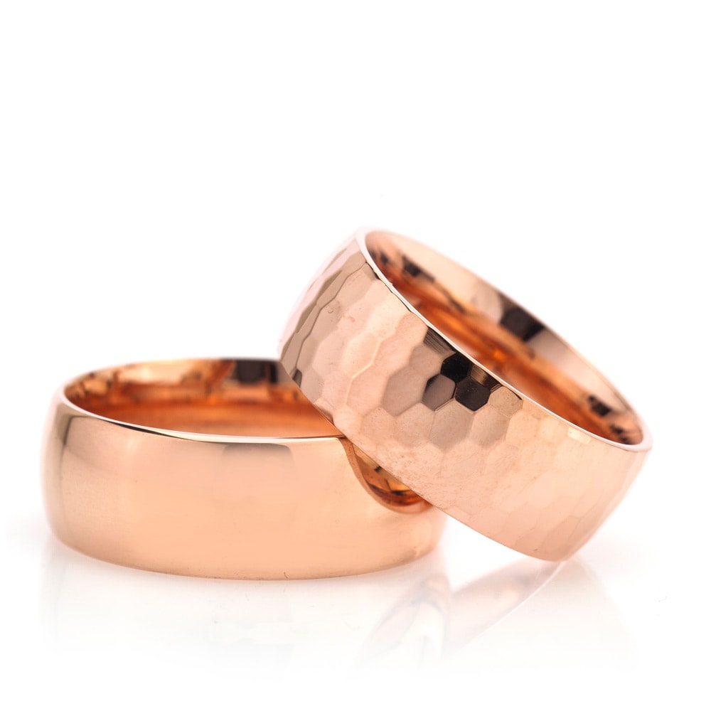 8-MM Rose silver wedding ring sets orlasilver