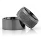 10-MM Black simple silver wedding ring pair orlasilver