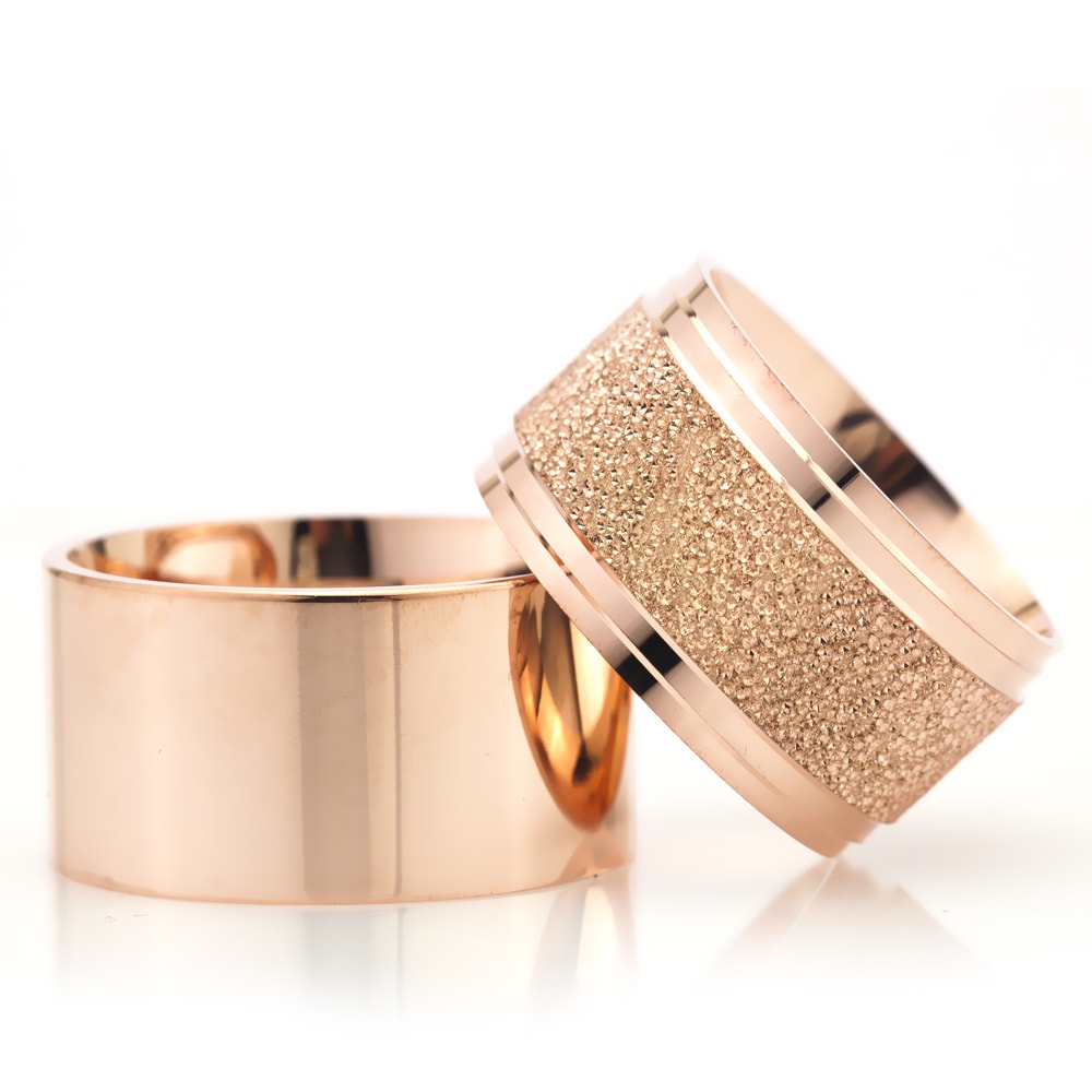 12-MM Rose simple silver wedding ring pair orlasilver