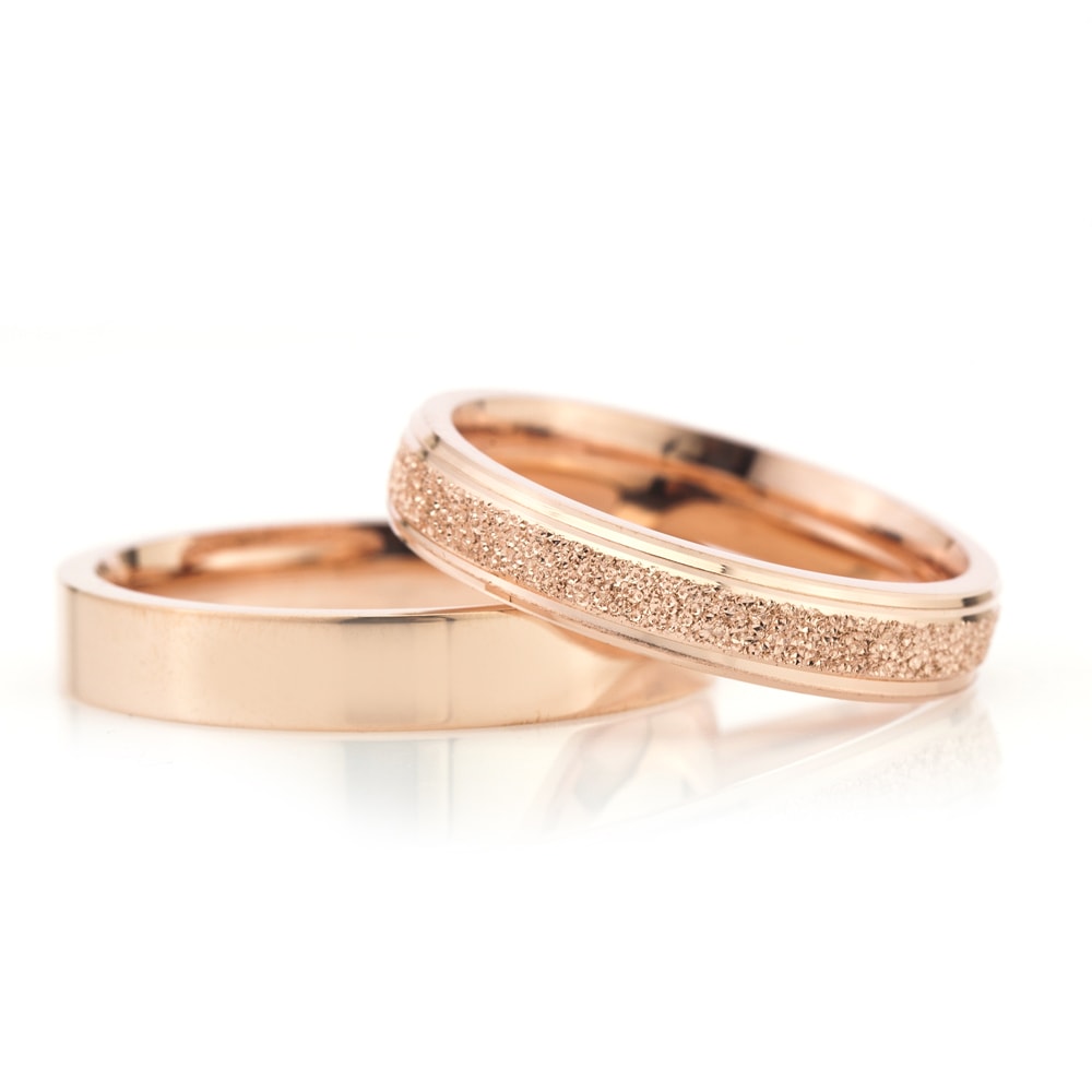 4-MM Rose simple silver wedding ring pair orlasilver