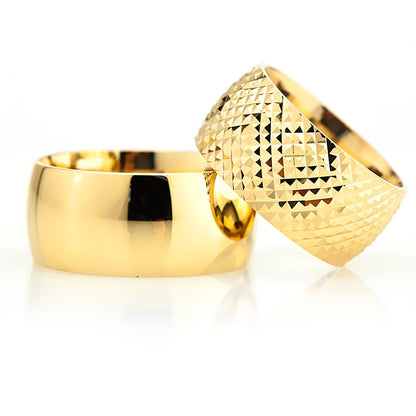 10-MM Gold sterling silver wedding ring set orlasilver