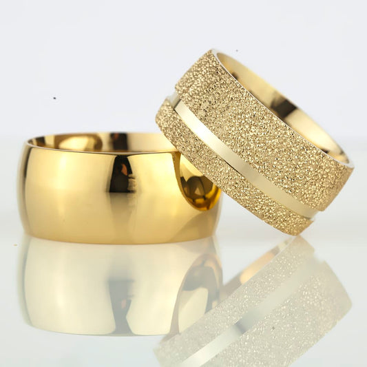 10-MM Gold sterling silver wedding ring sets orlasilver