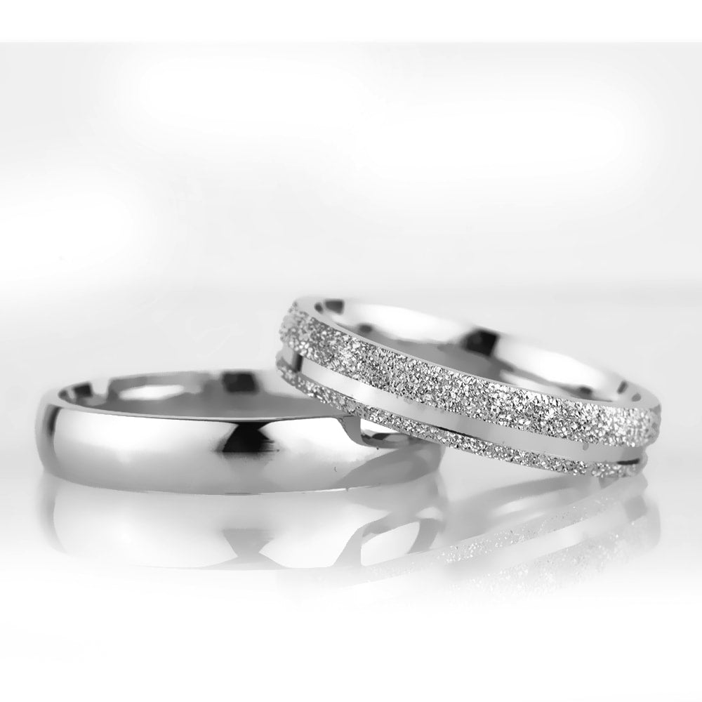 4-MM Silver sterling silver wedding ring sets orlasilver