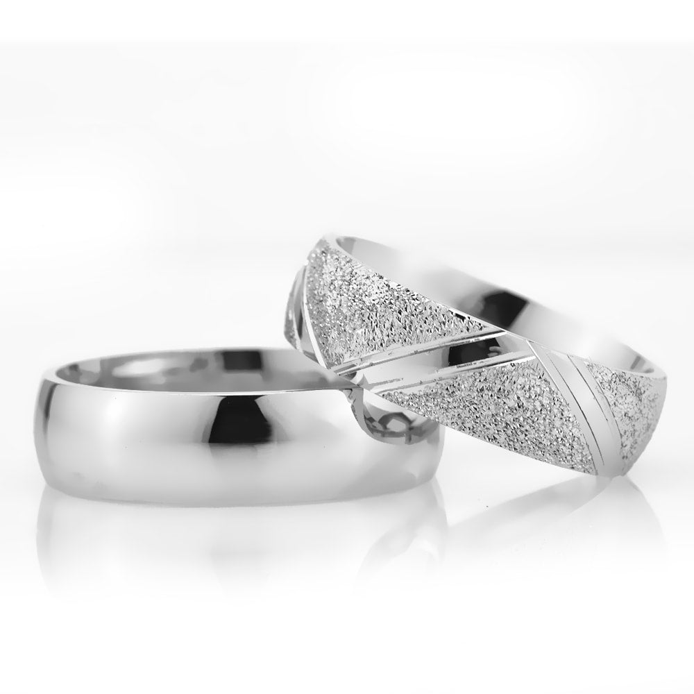6-MM Silver sterling silver women's wedding ring sets orlasilver
