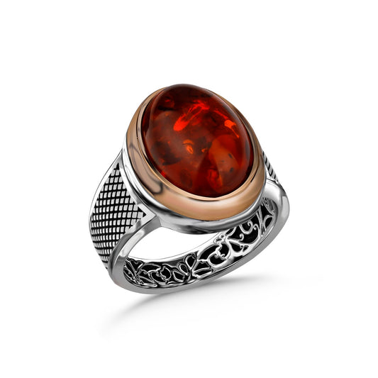 synthetic amber real sterling silver rings orlasilver