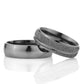 6-MM Black wedding silver rings for couples orlasilver