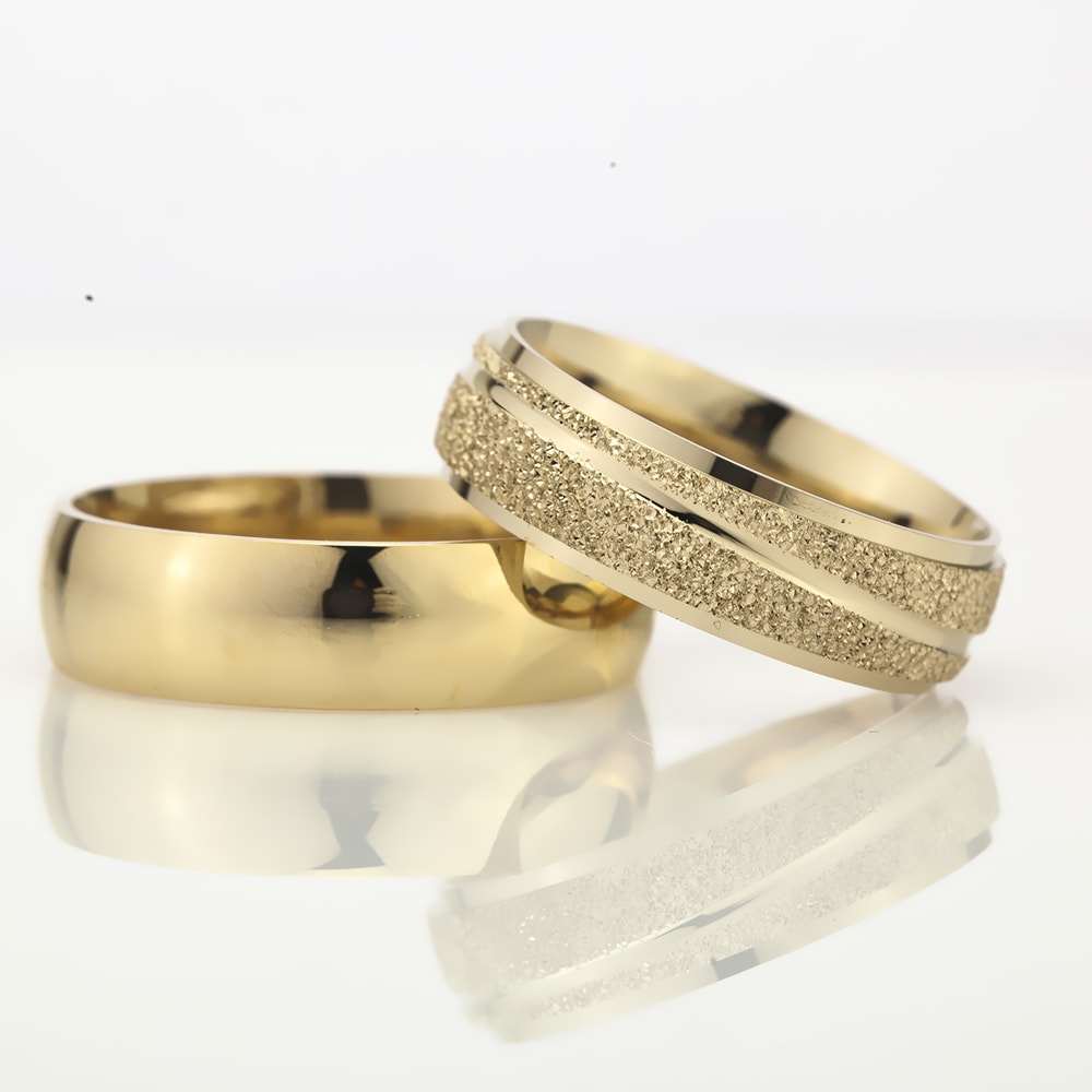 6-MM Gold wedding silver rings for couples orlasilver