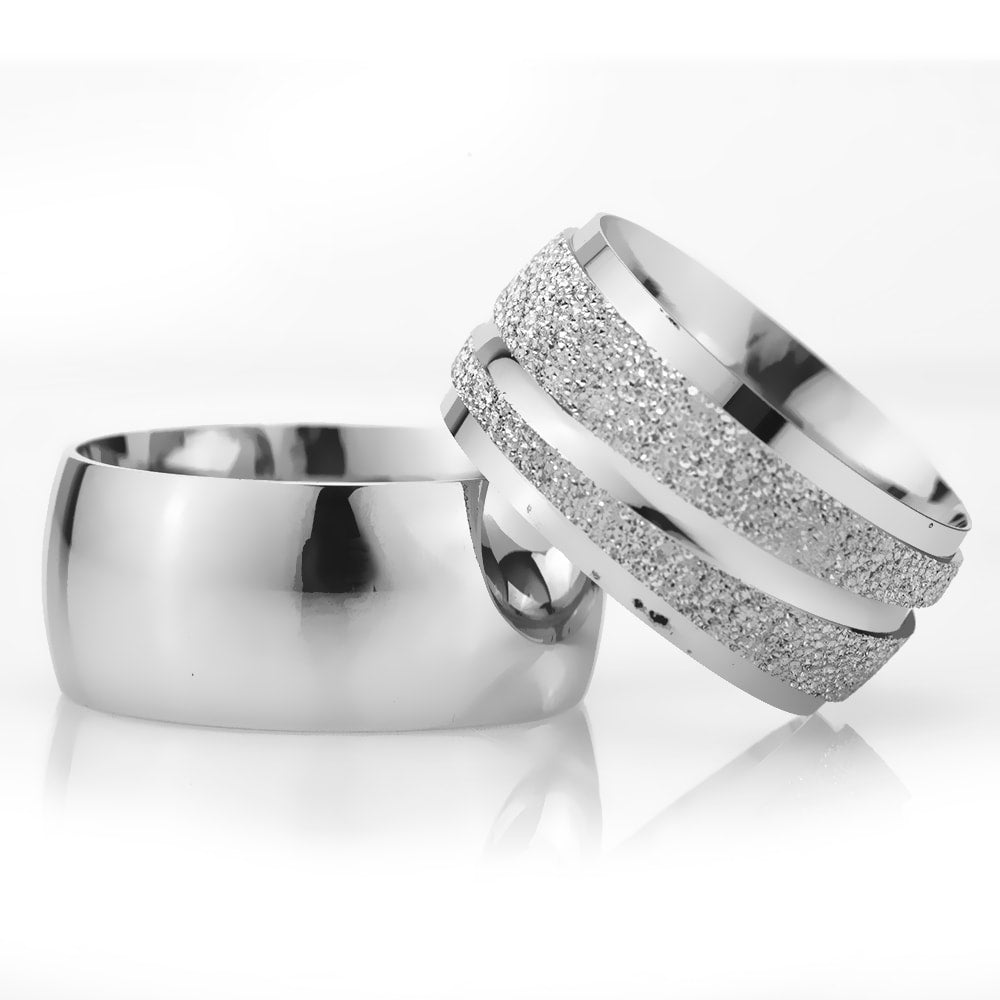 10-MM Silver wedding silver rings for couples orlasilver