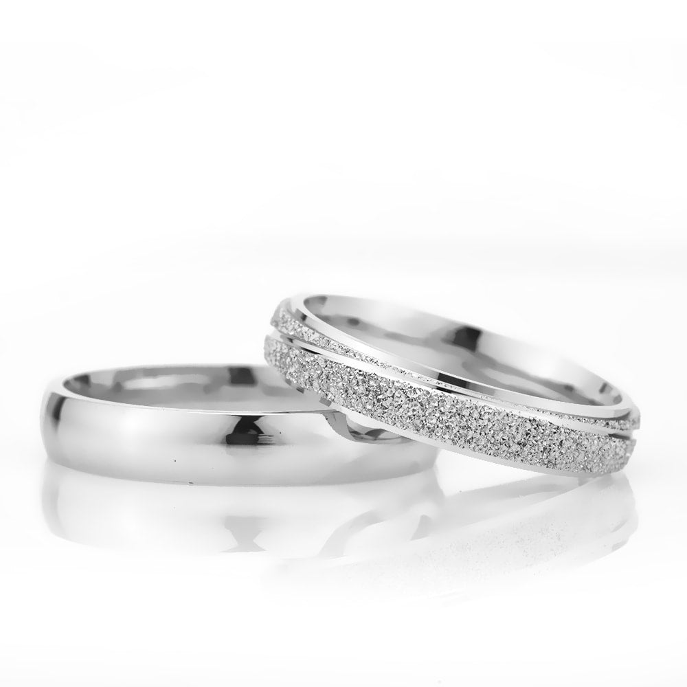 4-MM Silver wedding silver rings for couples orlasilver